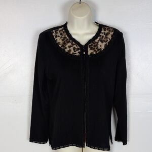 Exclusively Misook Zip Up Cardigan